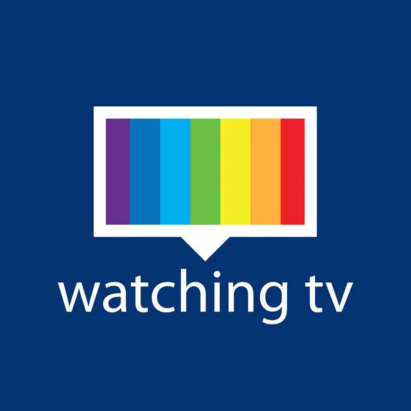 Διάνυσμα λογότυπο με ένα φάσμα στην οθόνη της τηλεόρασης — Διανυσματικό Αρχείο