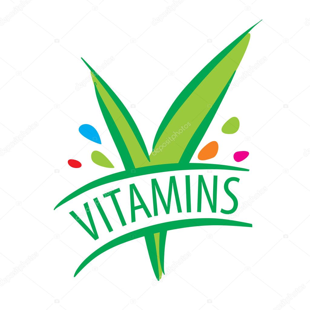 Template design logo vitamins. Vector illustration of icon