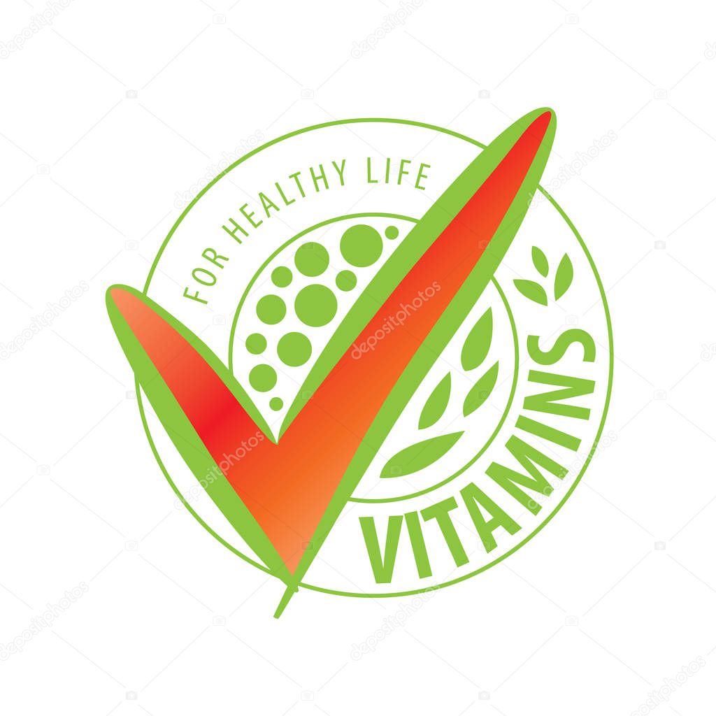 Template design logo vitamins. Vector illustration of icon