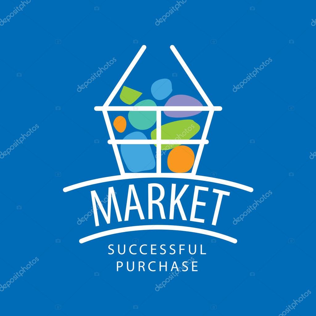 Template design logo market. Vector illustration of icon