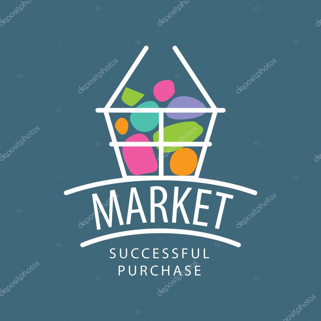 Template design logo market. Vector illustration of icon