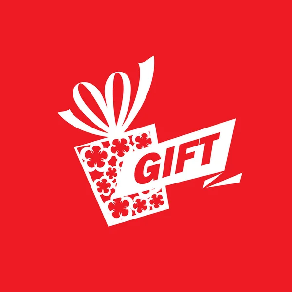 Scatola logo vettoriale con regali — Vettoriale Stock