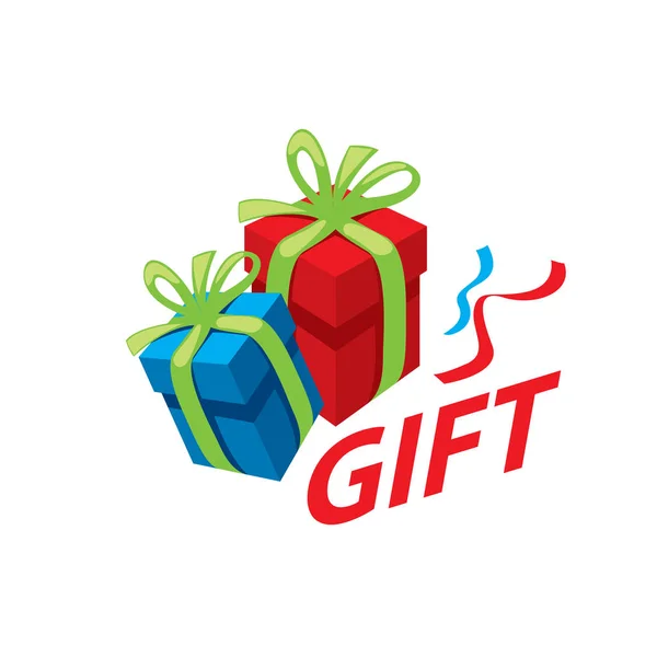 Vector logo caja con regalos — Vector de stock