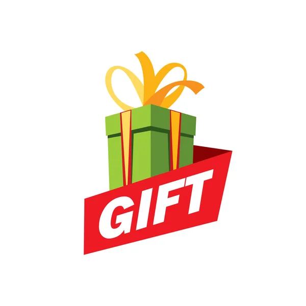 Vector logo doos met geschenken — Stockvector