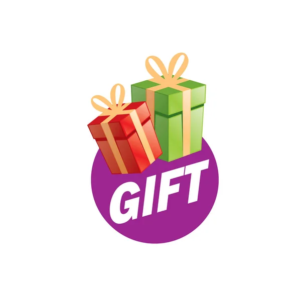 Vector logo box with gifts — Stock Vector