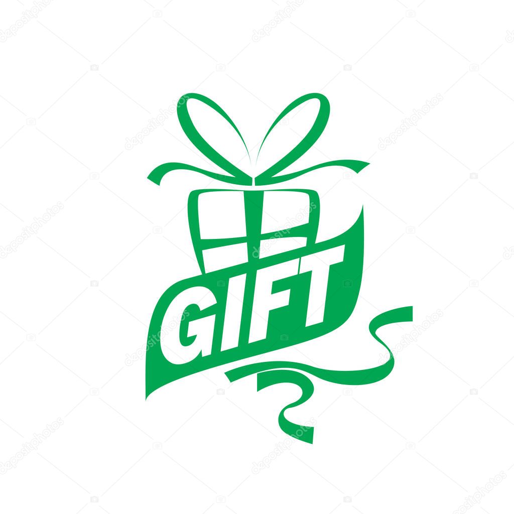 Abstract vector logo box with gifts. Design element