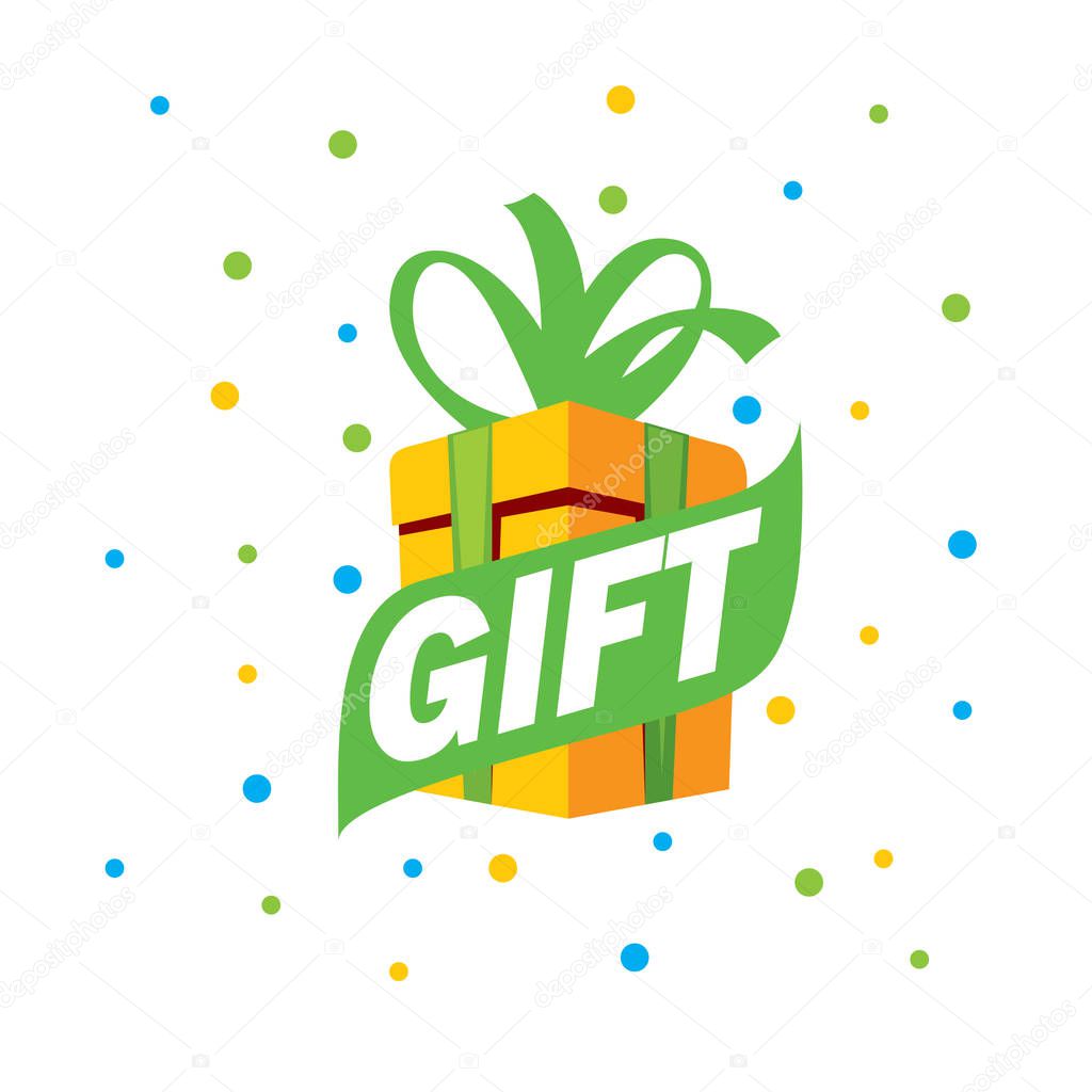 Abstract vector logo box with gifts. Design element