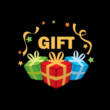 vektör logo kutusu hediyeler ile