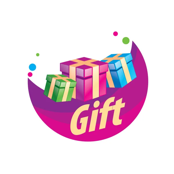 Boîte à logo vectoriel avec cadeaux — Image vectorielle