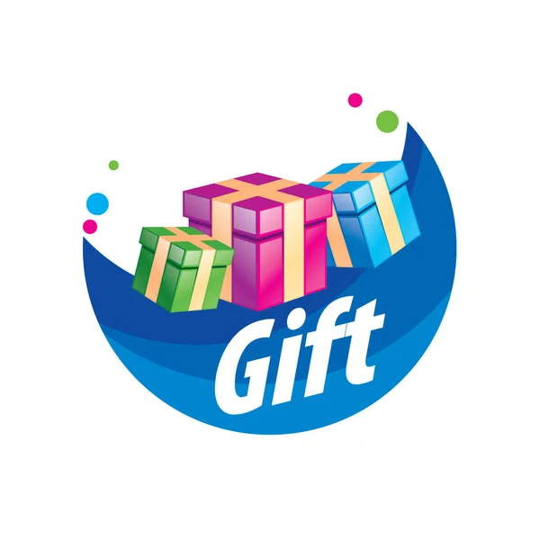 Boîte à logo vectoriel avec cadeaux — Image vectorielle