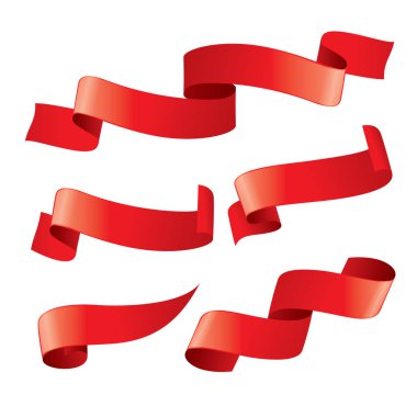 Kırmızı vektör şerit kümesi