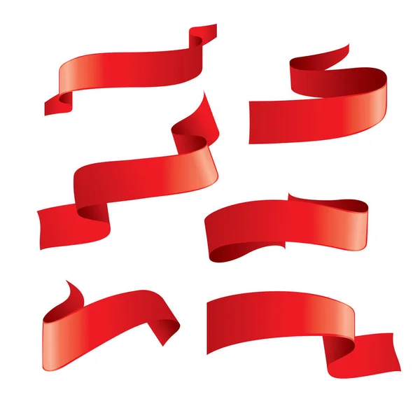 Set of red vector ribbons — Stock Vector