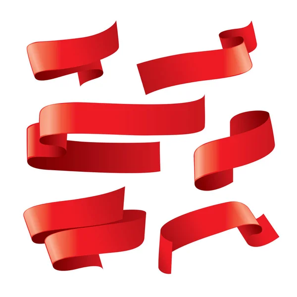 Набор красных векторных лент — стоковый вектор
