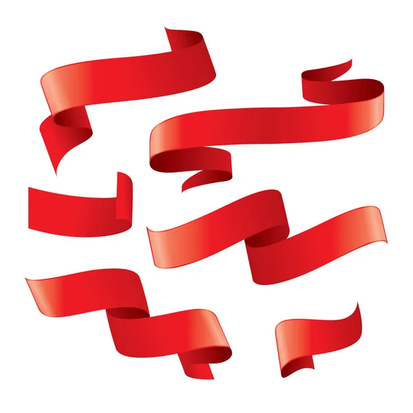 Set of red vector ribbons — Stock Vector