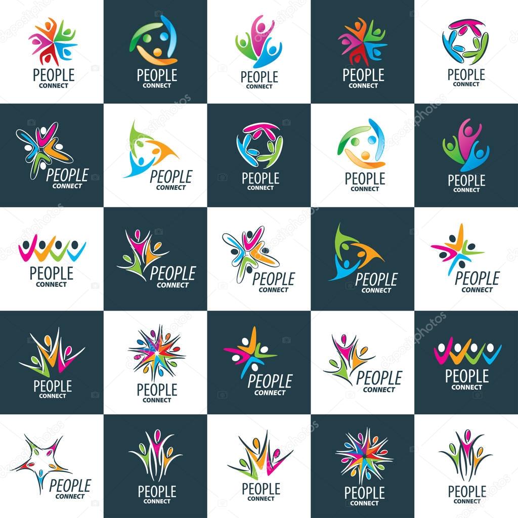Pattern design abstract logo people. Vector illustration