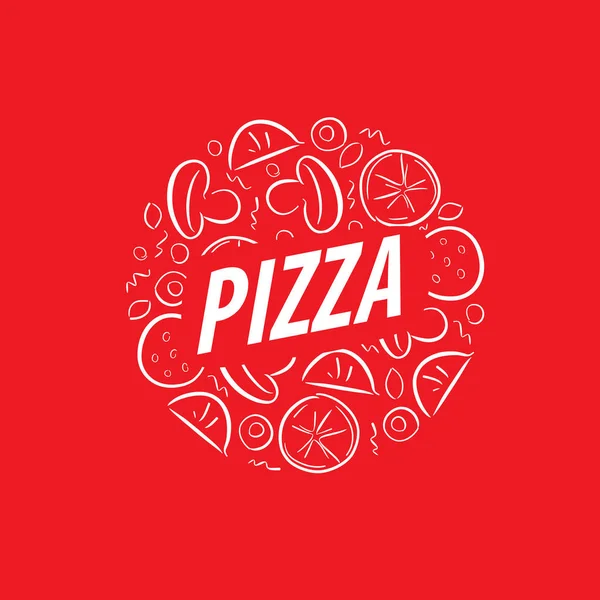 Pizza-Vektor-Logo — Stockvektor