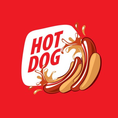 vektör logo sosisli sandviç