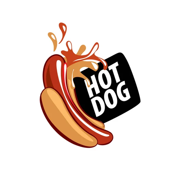 Vector logo del perrito caliente — Vector de stock