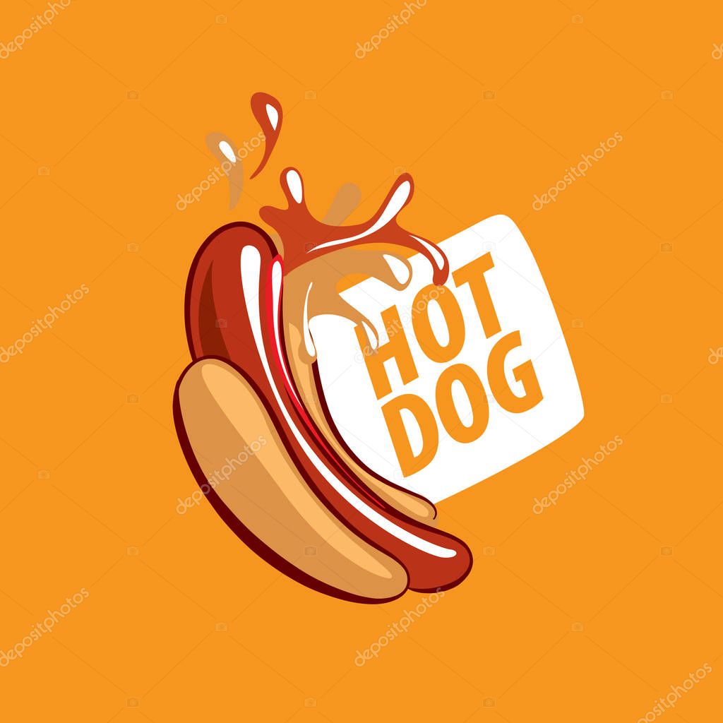 Logo design pattern hot dog. Vector illustration of icon