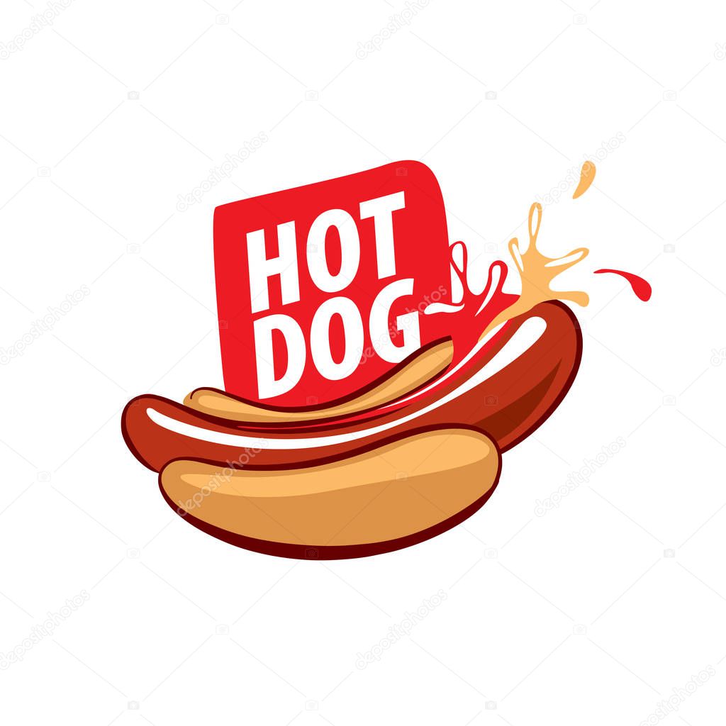 Logo design pattern hot dog. Vector illustration of icon