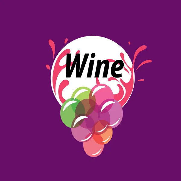 Bouquet de raisins pour le logo du vin — Image vectorielle