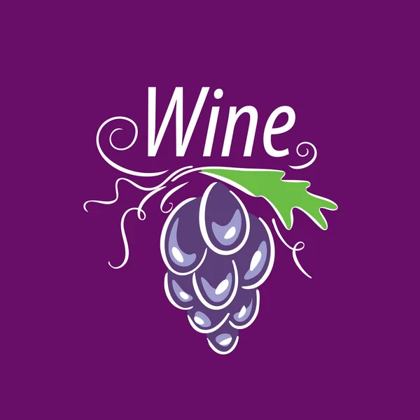 Bouquet de raisins pour le logo du vin — Image vectorielle