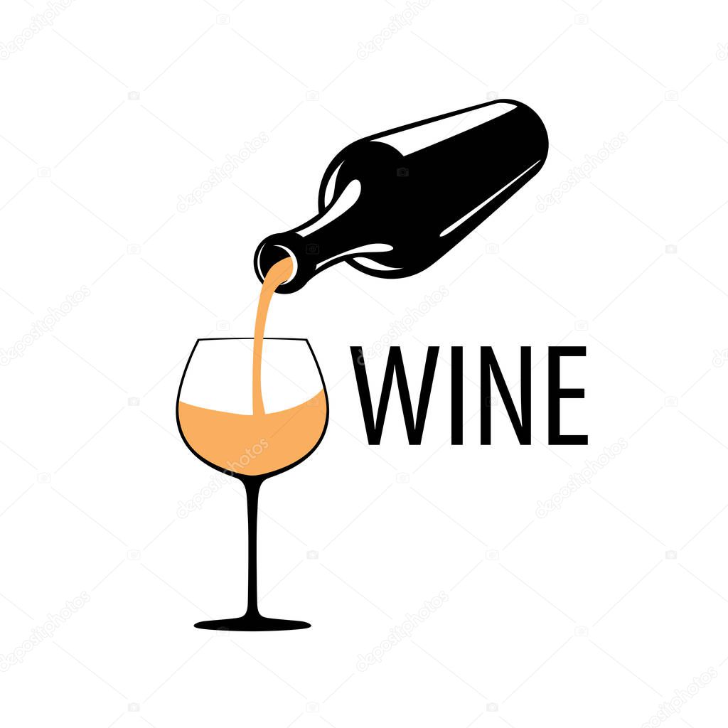 Wine logo design template. Vector illustration of icon