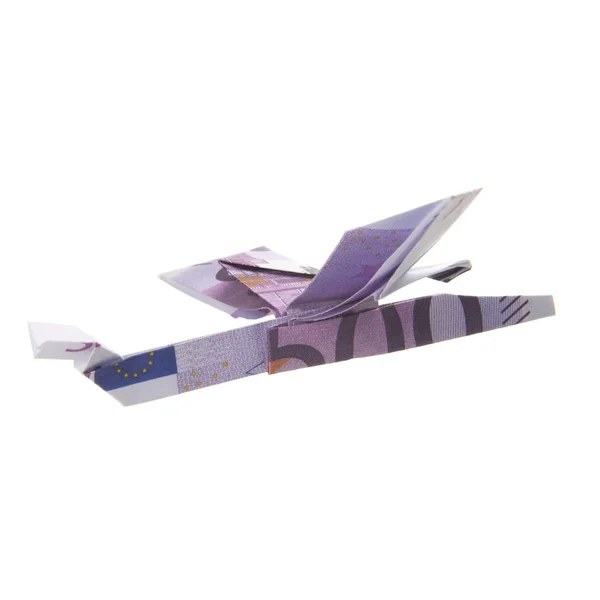 Origami αεροπλάνο από τραπεζογραμμάτια — Φωτογραφία Αρχείου