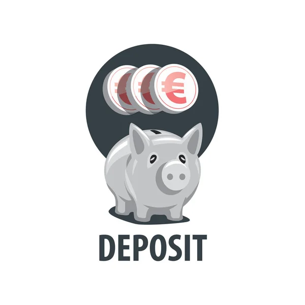 Vector logo piggy bank — Stock Vector