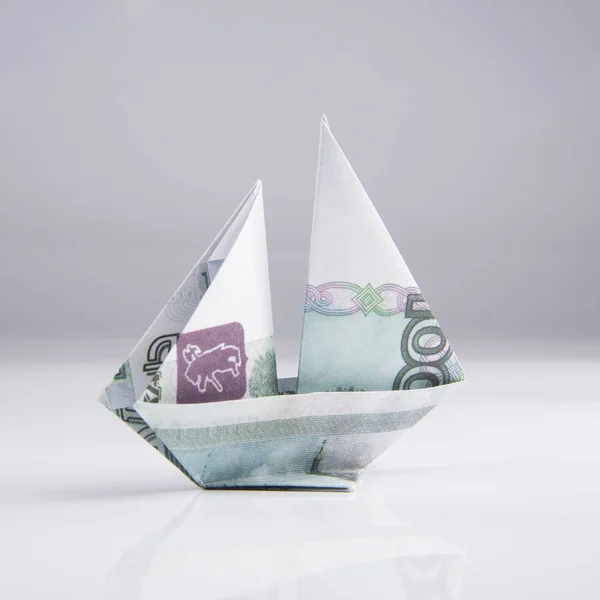 Ship from banknotes — Stock Photo, Image