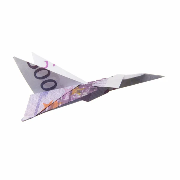 Origami vliegtuig uit bankbiljetten — Stockfoto