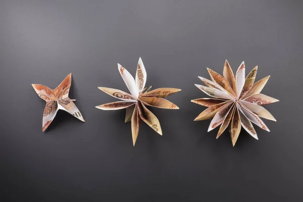 Blumen Origami-Banknoten — Stockfoto