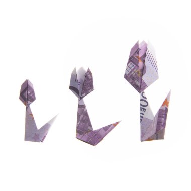 çiçek origami banknotlar