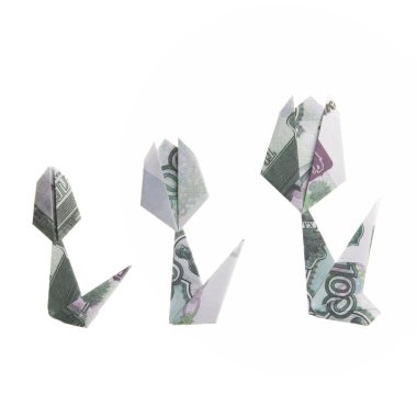çiçek origami banknotlar