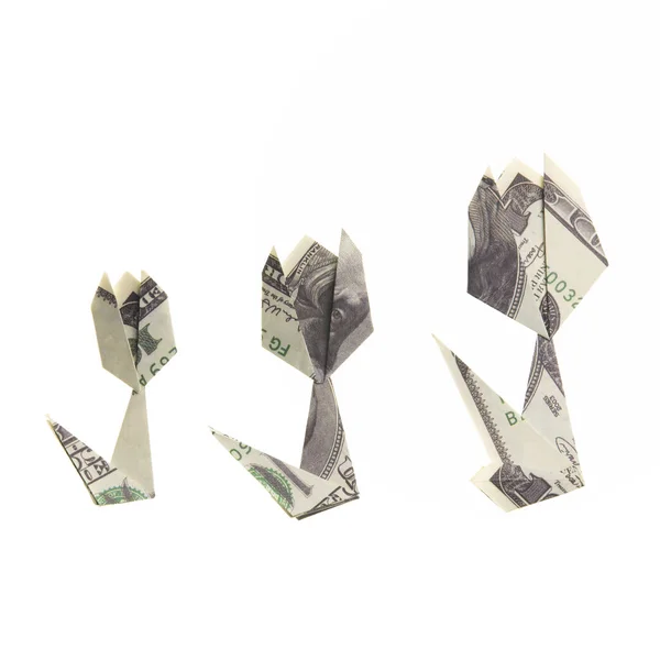 Blumen Origami-Banknoten — Stockfoto