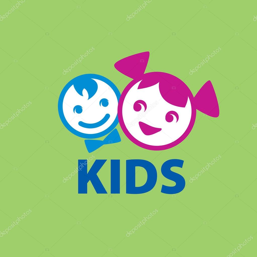 Children logo design template. Vector illustration of icon