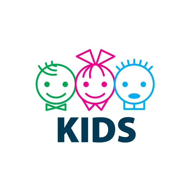 Vector logo niños — Vector de stock