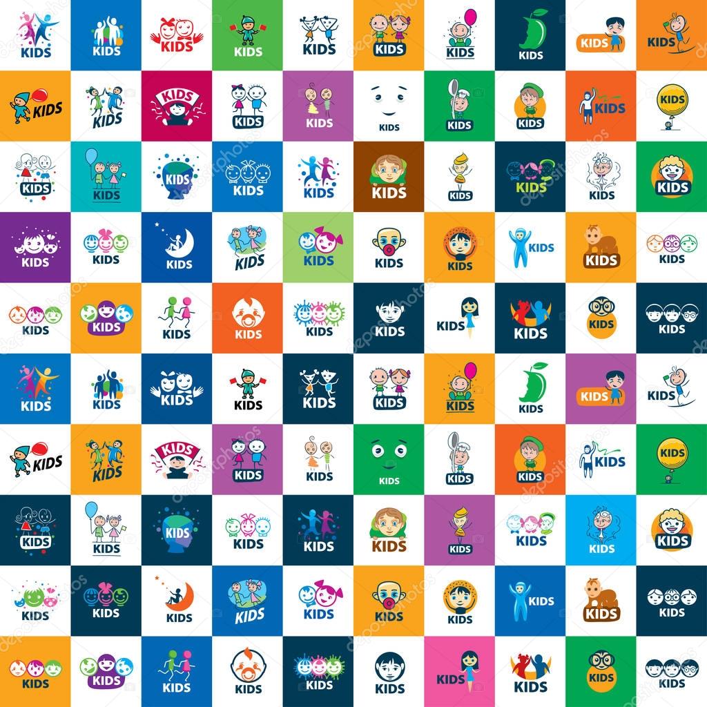 Children logo design template. Vector illustration of icon