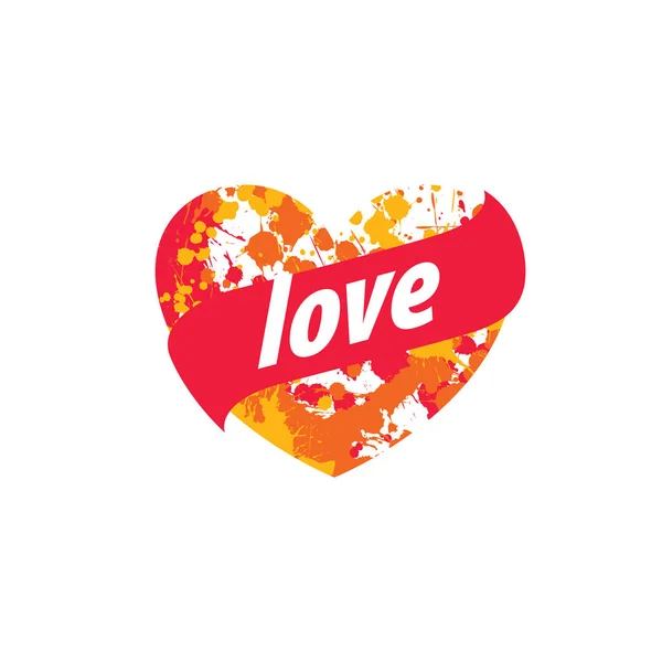 Logo coeur éclaboussure — Image vectorielle