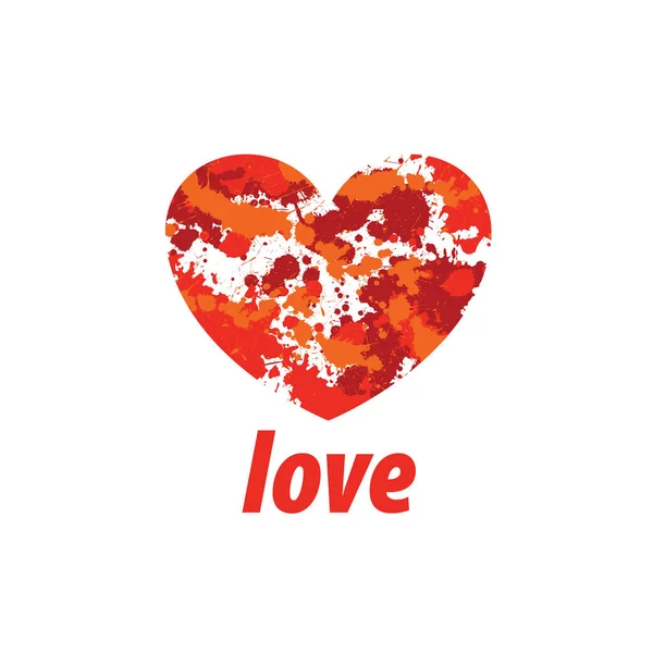 Logo heart splash — Stock Vector