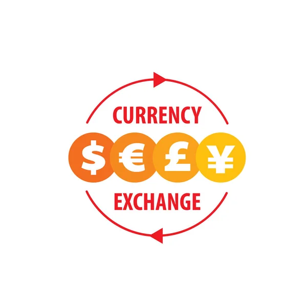 Vector logo cambio de divisas — Vector de stock
