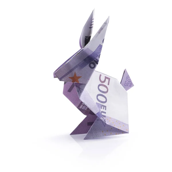 Lebre de origami de notas — Fotografia de Stock