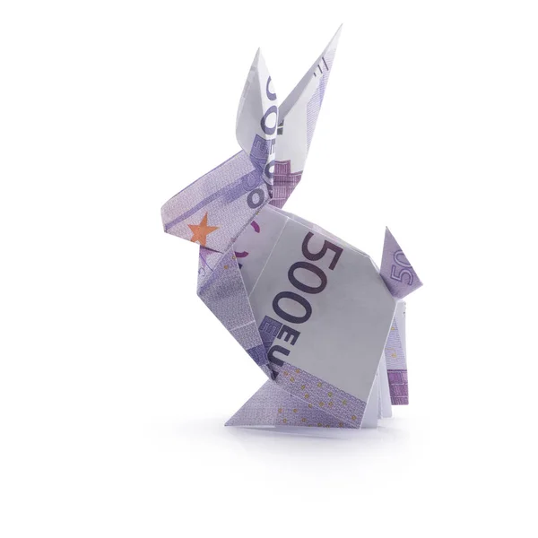 Lebre de origami de notas — Fotografia de Stock