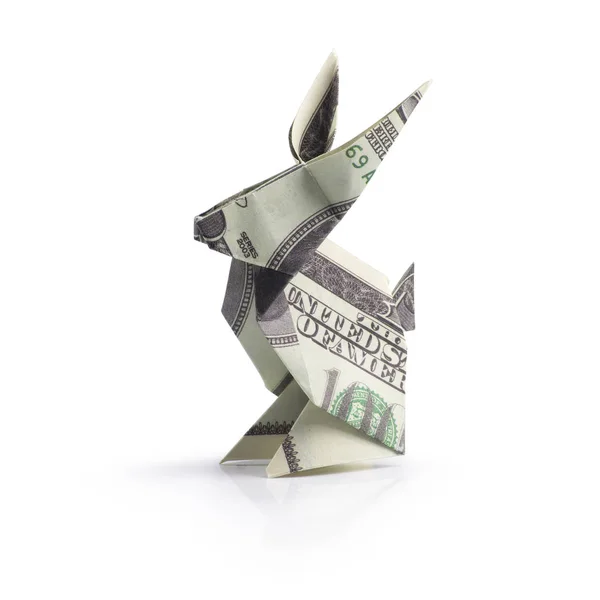 Origami hare from banknotes — Stock Photo, Image