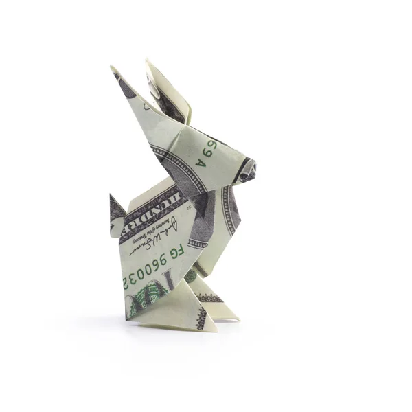 Liebre de origami de billetes — Foto de Stock