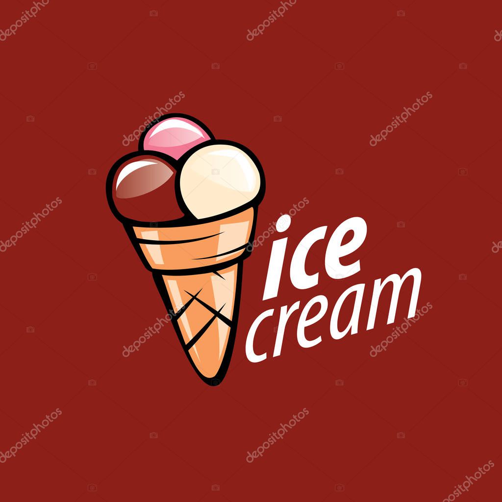 Ice cream logo design template. Vector illustration