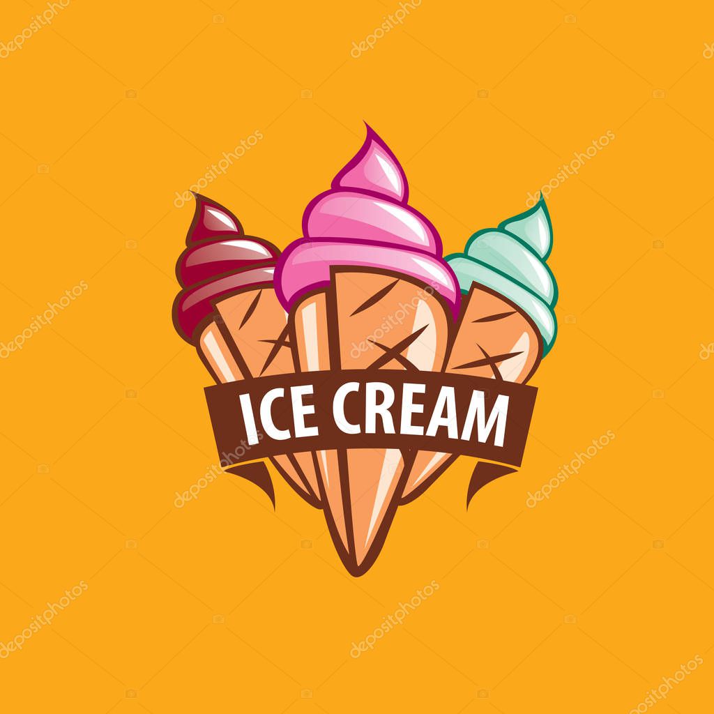 Ice cream logo design template. Vector illustration