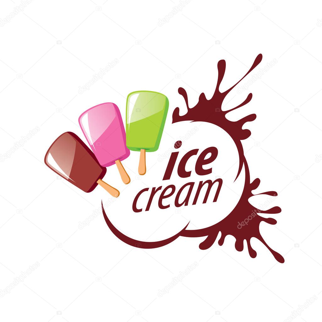 Ice cream logo design template. Vector illustration