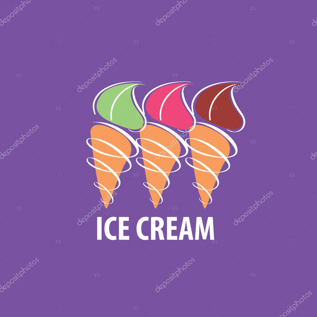 Ice cream logo design template. Vector illustration
