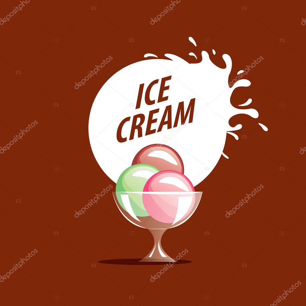 Ice cream logo design template. Vector illustration
